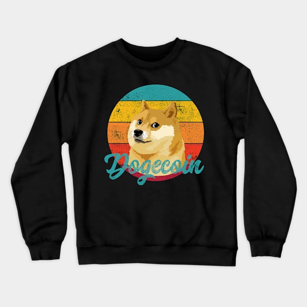 Vintage Dogecoin Crewneck Sweatshirt by vladocar